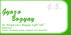 gyozo bogyay business card